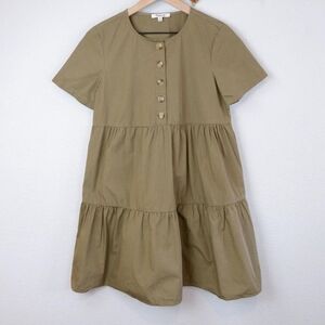MADEWELL Tunic Olive Green Dress Lagenlook OVERSIZED Small